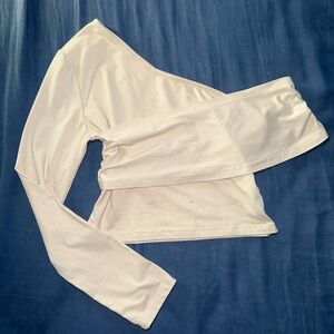 One sleeve off the shoulder top